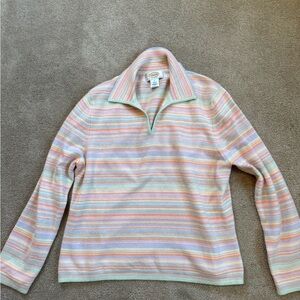 Talbots Women’s Pastel Striped Pullover Sweater Sz L